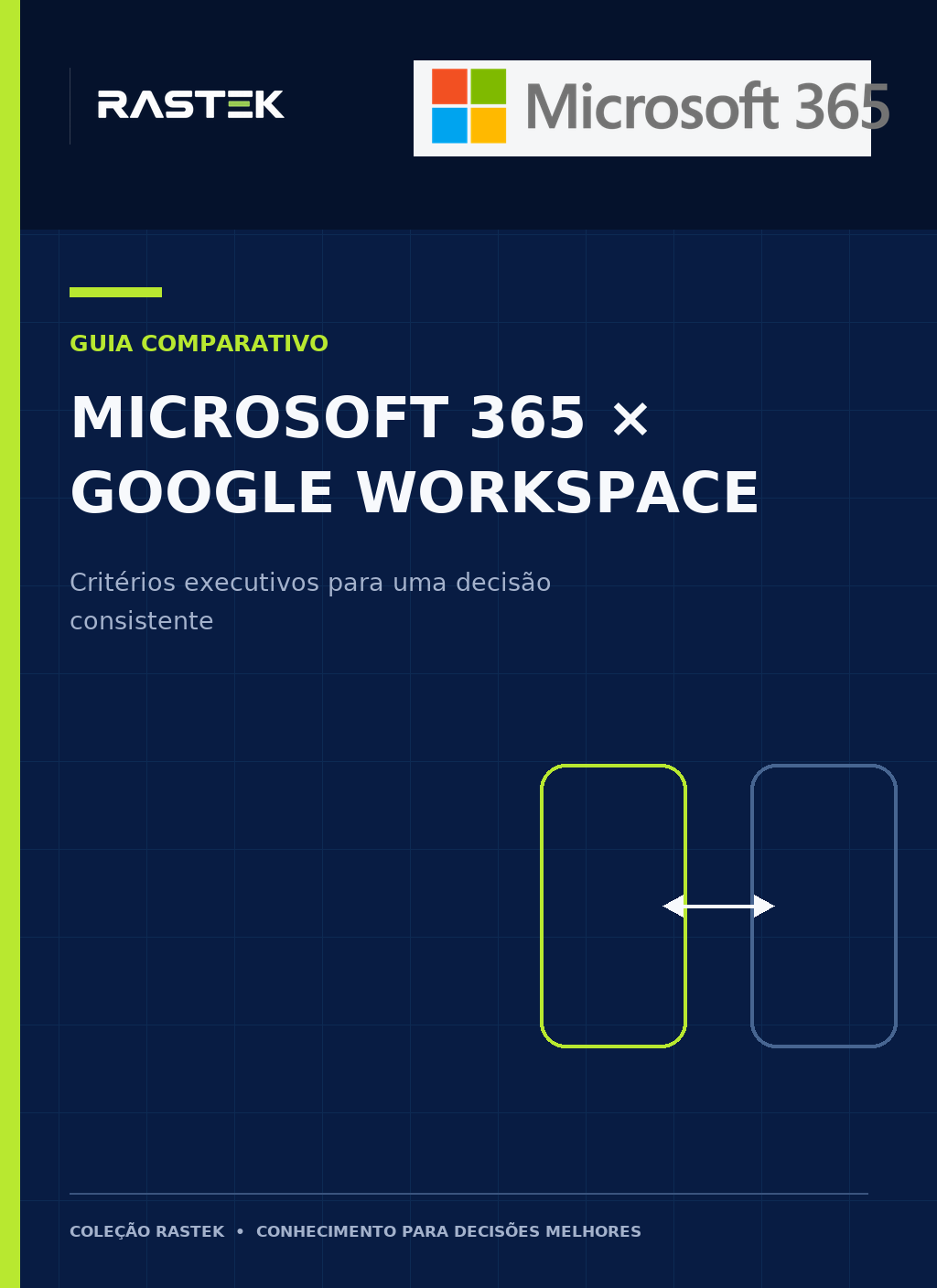 Capa do e-book Microsoft 365 x Google Workspace