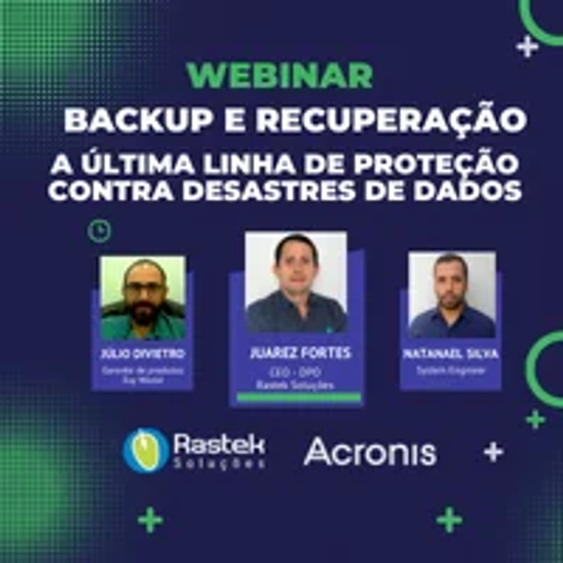 Capa do webinar Backup e Recuperação