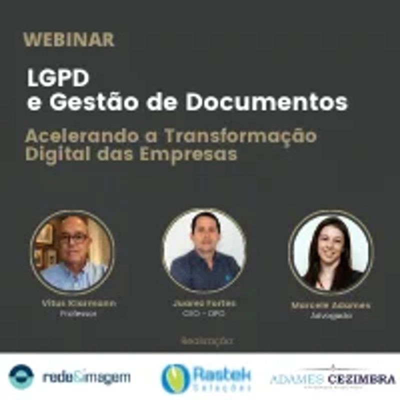 Capa do webinar Documentos & LGPD