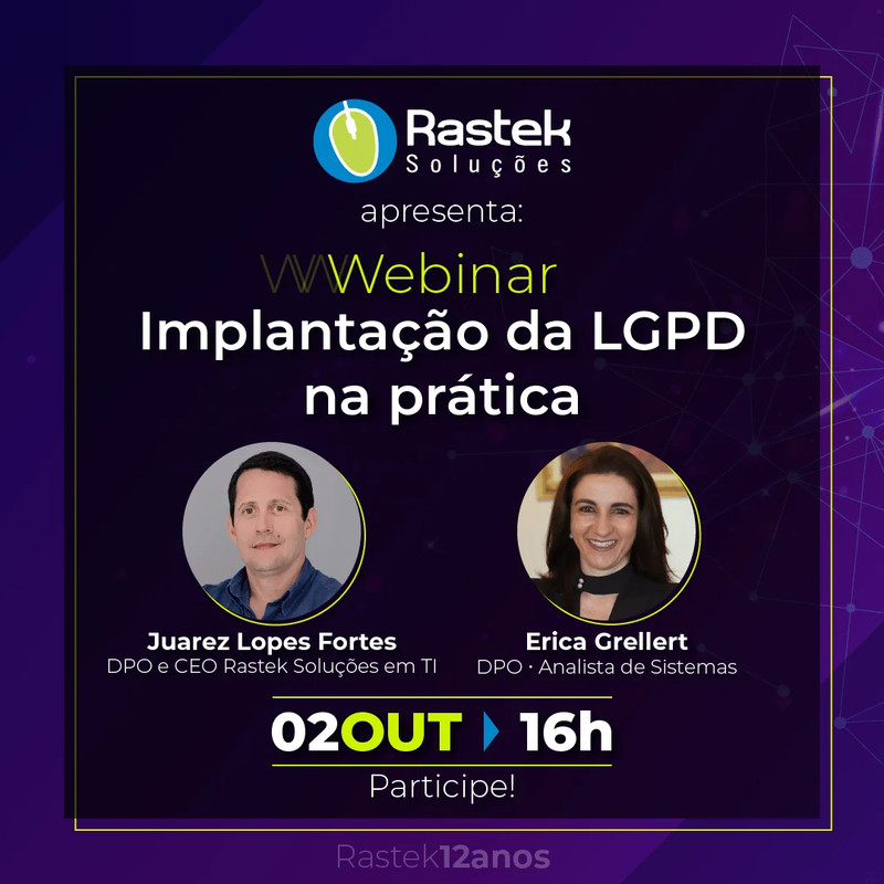 Capa do webinar Implantação prática da LGPD